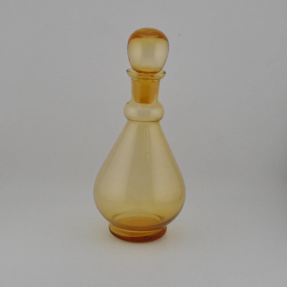 Vintage Amber Glass Decanter MCM Mid-Century Modern‎ Barware